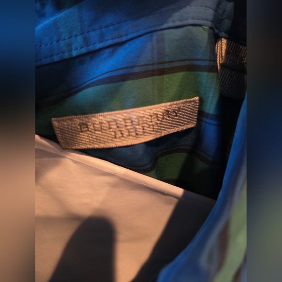 Burbrerry Blue and Green Plaid Men's Shirt Sz S - Picture 3 of 5